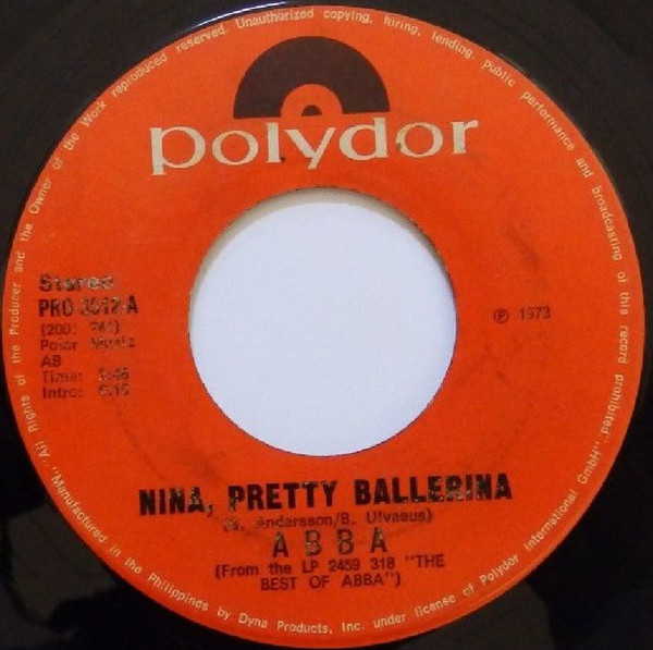 Accords et paroles Nina, Pretty Ballerina ABBA