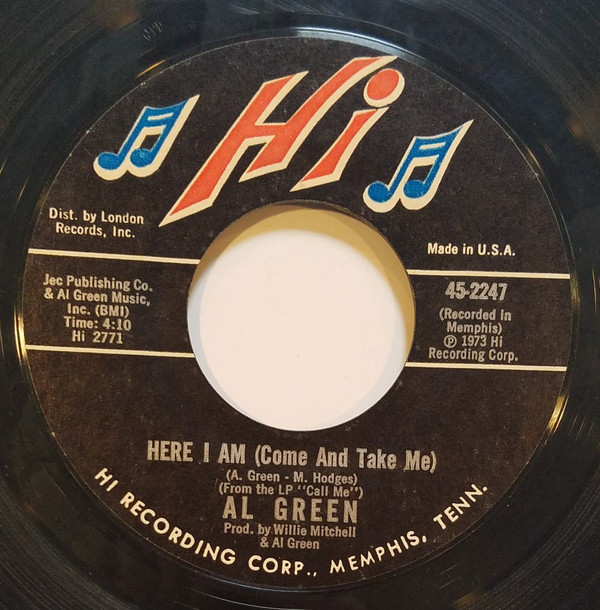 Accords et paroles Here I Am Come And Take Me Al Green