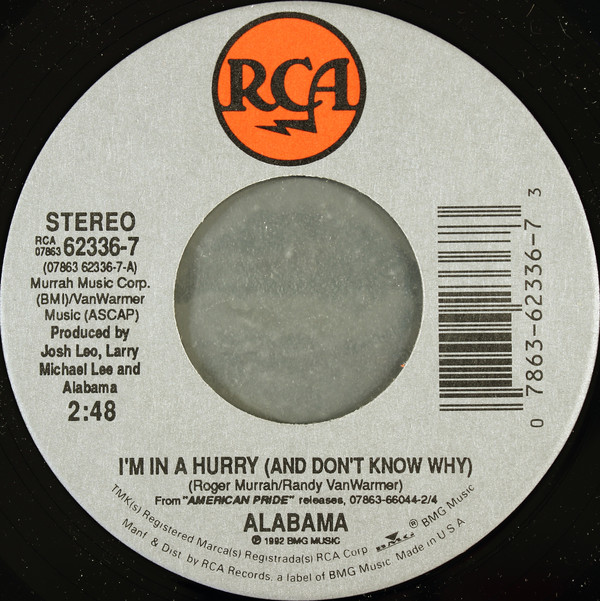 Accords et paroles In A Hurry Alabama