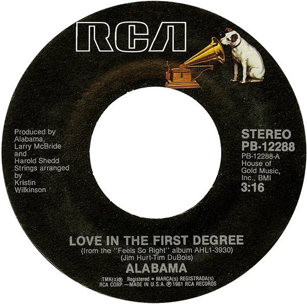 Accords et paroles Love In The First Degree Alabama