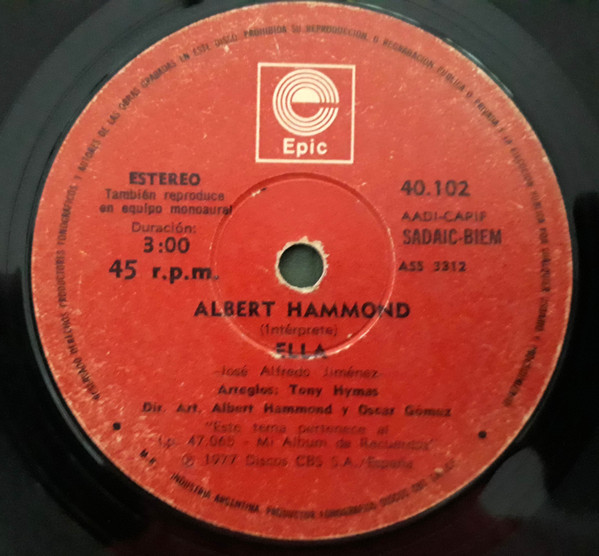 Accords et paroles Si Me Amaras Albert Hammond