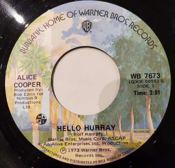 Accords et paroles Hello Hooray Alice Cooper