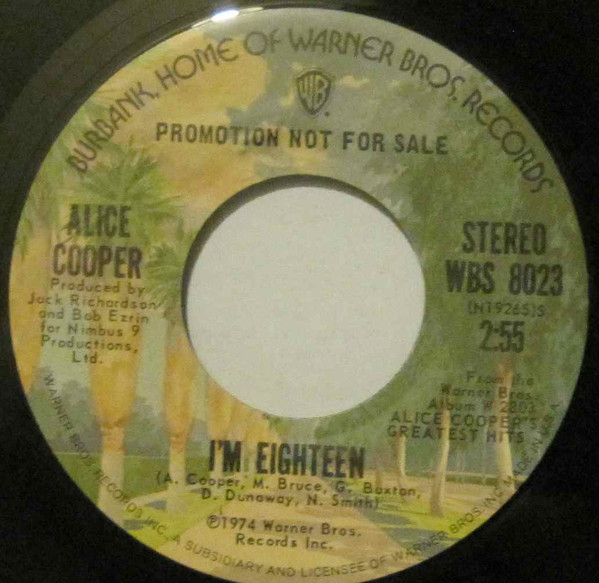 Accords et paroles I'm Eighteen Alice Cooper