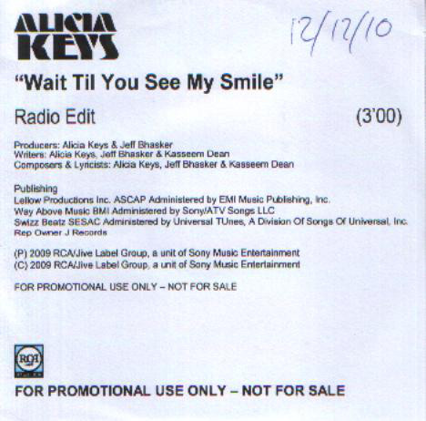 Accords et paroles Wait Til You See My Smile Alicia Keys