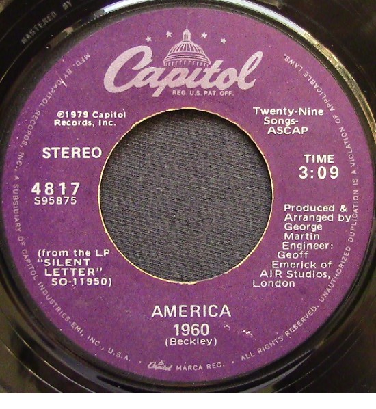 Accords et paroles 1960 America