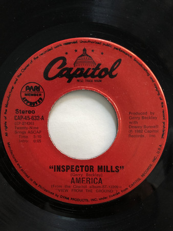 Accords et paroles Inspector Mills America