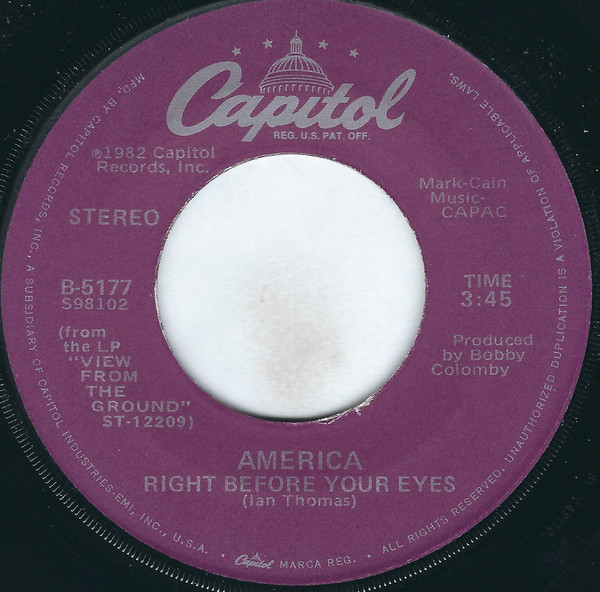 Accords et paroles Right Before Your Eyes America