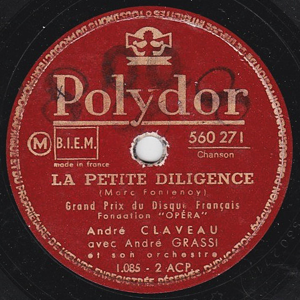 Accords et paroles La petite diligence André Claveau