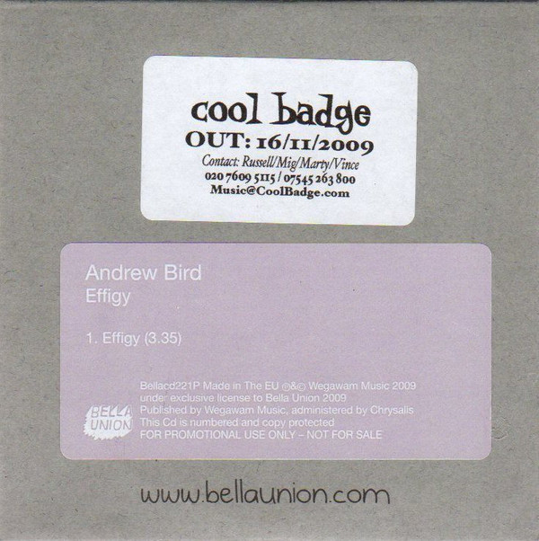 Accords et paroles Effigy Andrew Bird