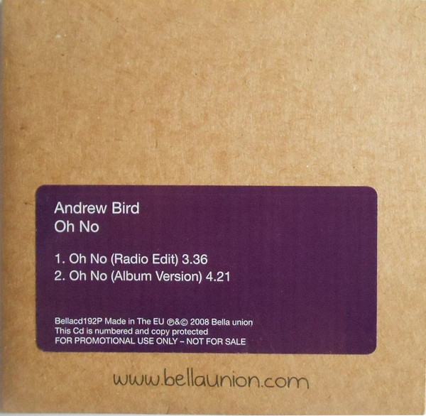 Accords et paroles Oh No Andrew Bird