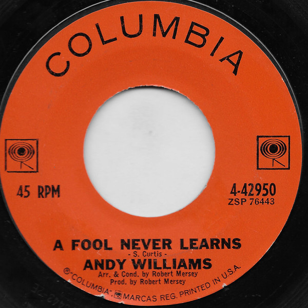 Accords et paroles A Fool Never Learns Andy Williams