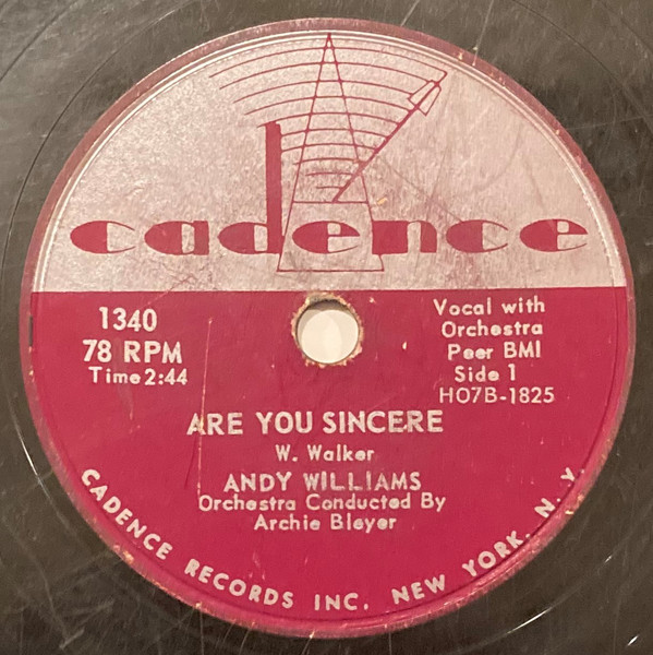 Accords et paroles Be Mine Tonight Andy Williams