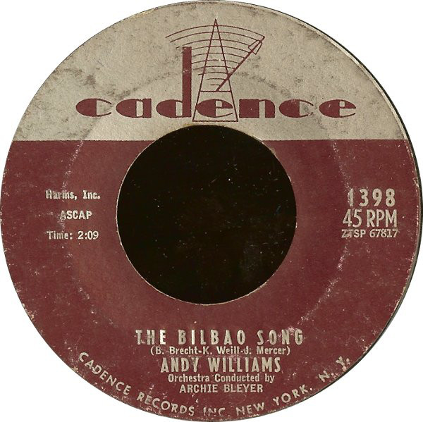 Accords et paroles The Bilbao Song Andy Williams