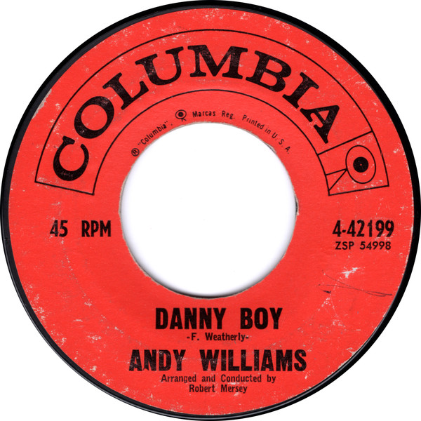 Accords et paroles Danny Boy Andy Williams
