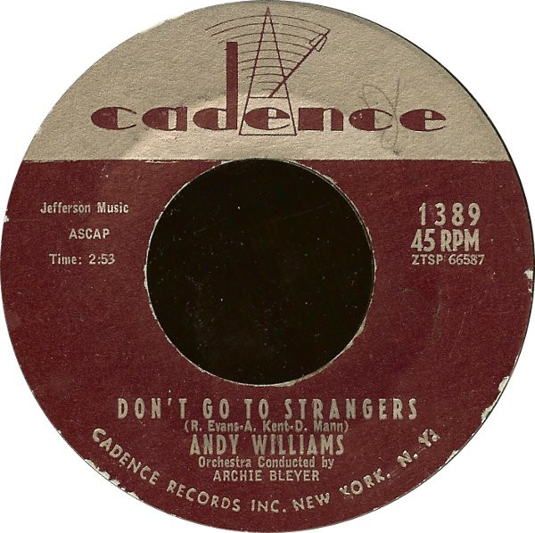 Accords et paroles Don't Go To Strangers Andy Williams