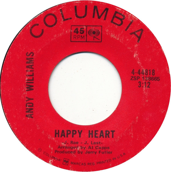 Accords et paroles Happy heart Andy Williams