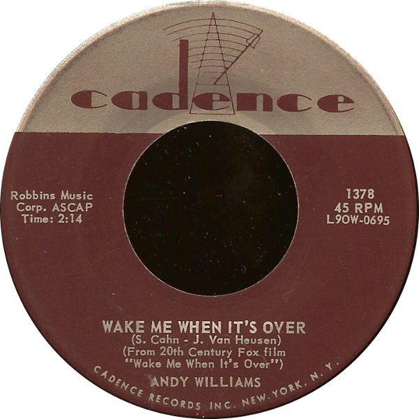 Accords et paroles It's Over Andy Williams