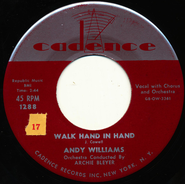 Accords et paroles Walk Hand In Hand Andy Williams