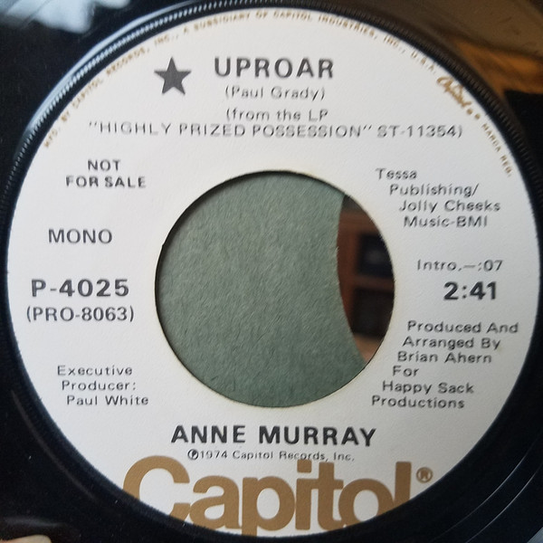 Accords et paroles Uproar Anne Murray