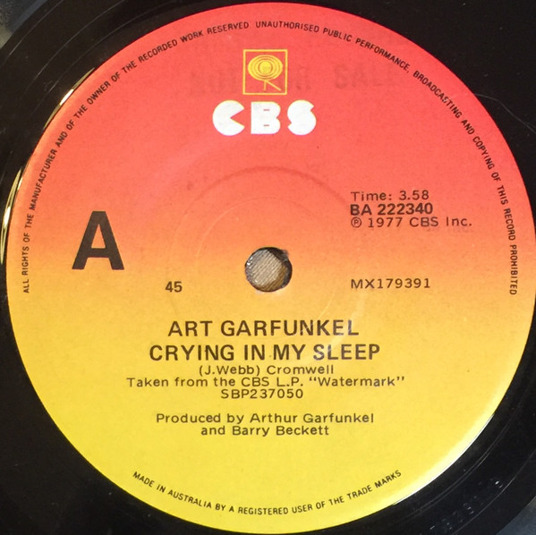 Accords et paroles Crying In My Sleep Art Garfunkel