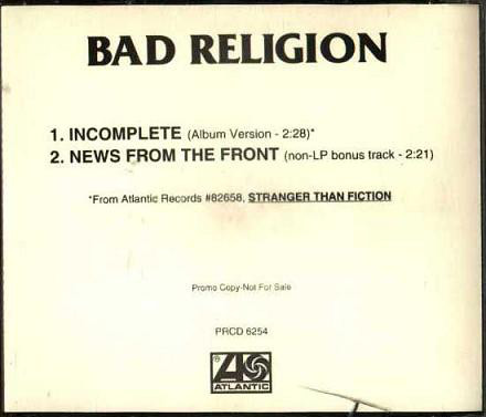 Accords et paroles Incomplete Bad Religion