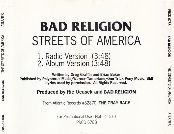 Accords et paroles The Streets Of America Bad Religion