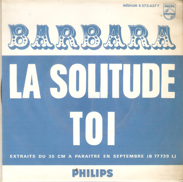 Accords et paroles La solitude Barbara