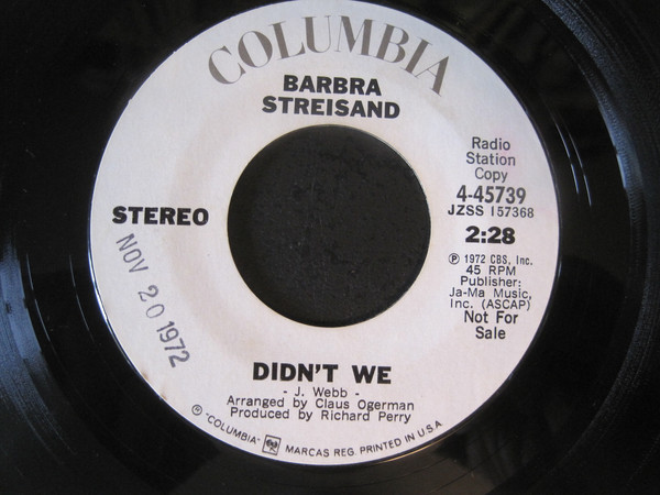 Accords et paroles Didn't We Barbra Streisand