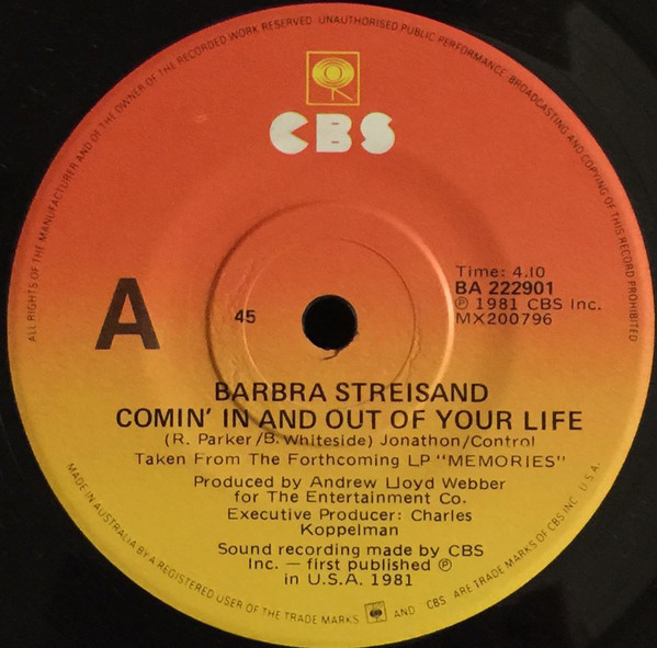 Accords et paroles Lost Inside Of You Barbra Streisand