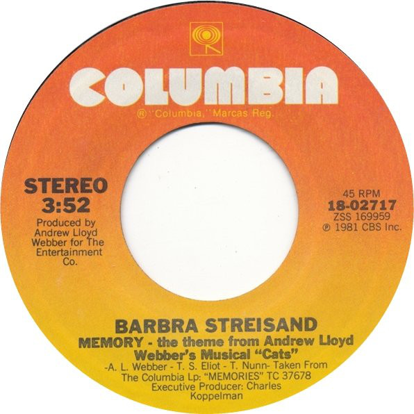 Accords et paroles Memory Barbra Streisand