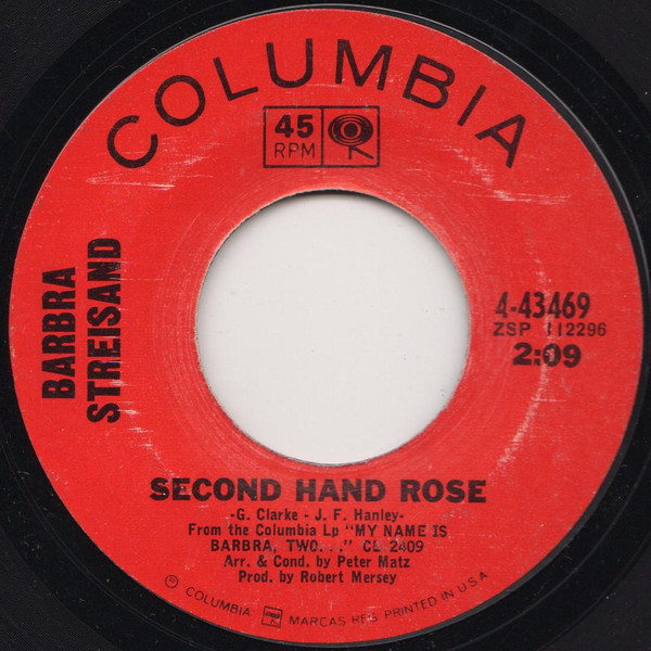 Accords et paroles Second hand rose Barbra Streisand