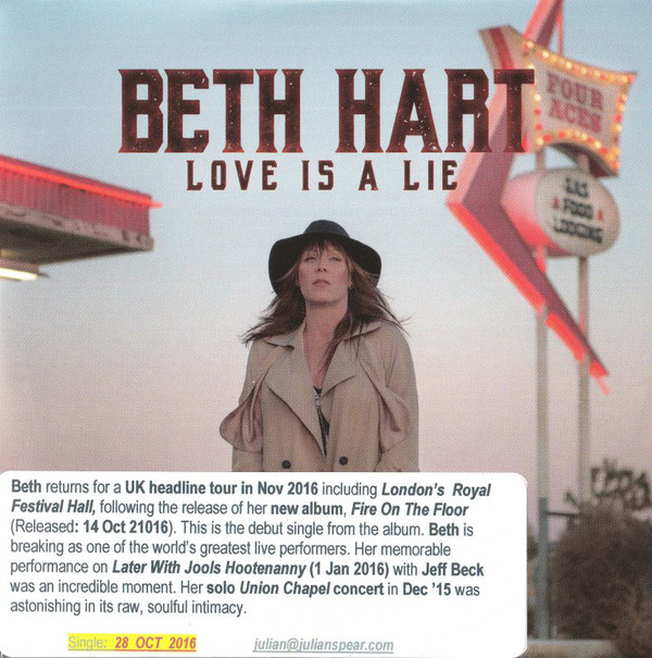 Accords et paroles Love Is A Lie Beth Hart