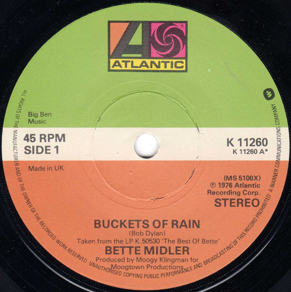 Accords et paroles Rain Bette Midler