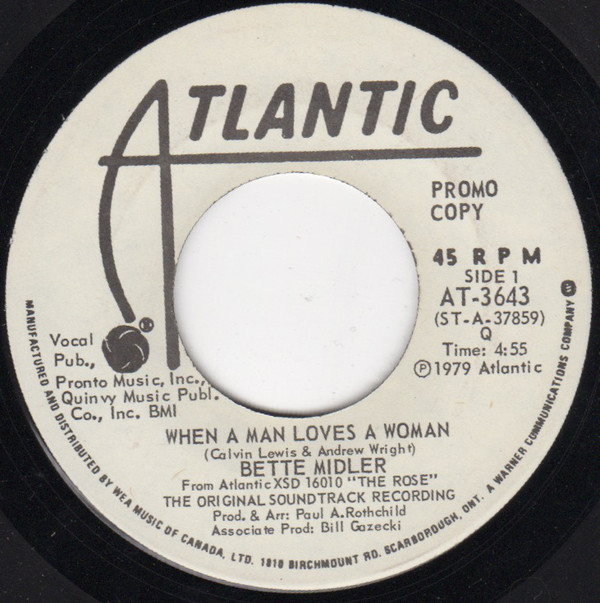 Accords et paroles When A Woman Loves A Man Bette Midler