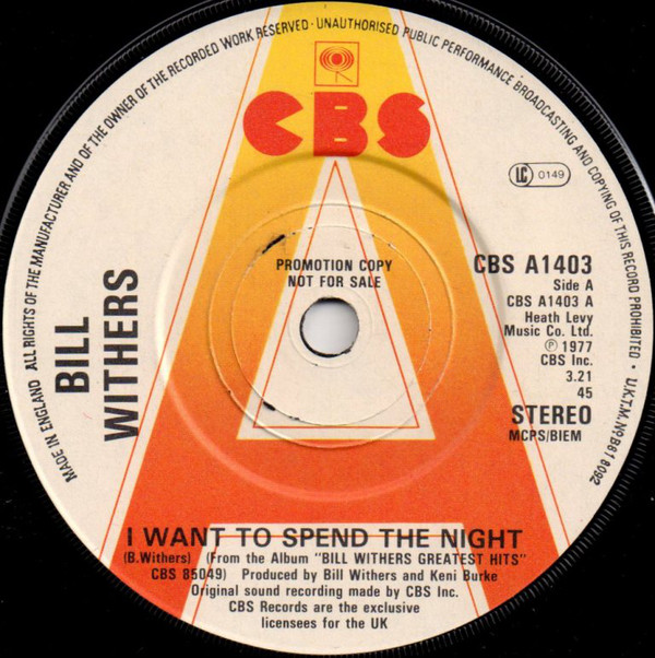 Accords et paroles I Want To Spend The Night Bill Withers