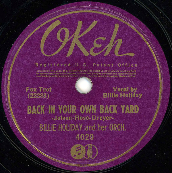 Accords et paroles Back In Your Own Back Yard Billie Holiday