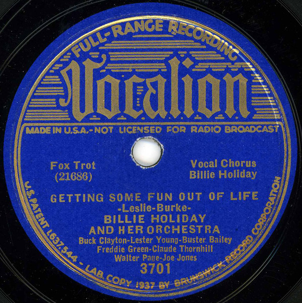 Accords et paroles Getting Some Fun Out Of Life Billie Holiday