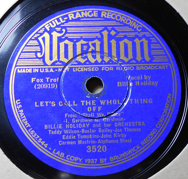Accords et paroles Let's Call The Whole Thing Off Billie Holiday