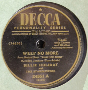 Accords et paroles Weep No More Billie Holiday