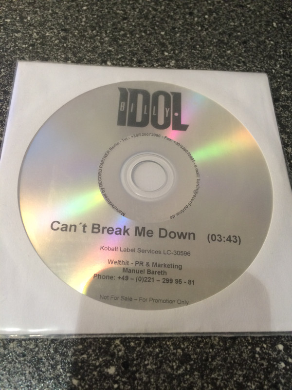Accords et paroles Can't Break Me Down Billy Idol
