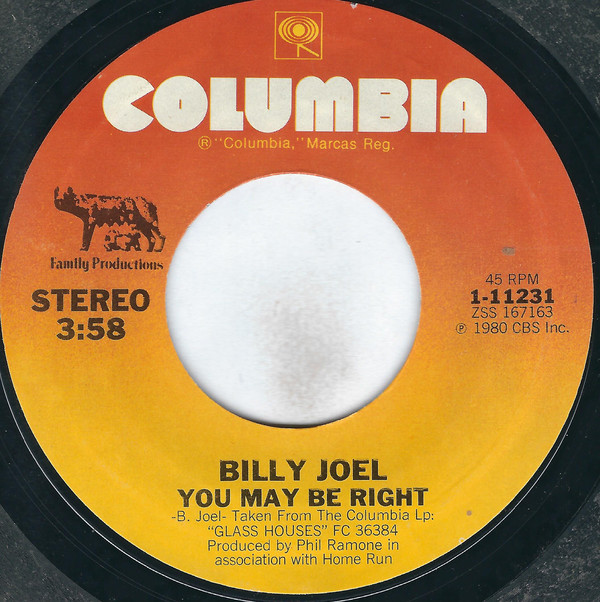 Accords et paroles You May be Right Billy Joel
