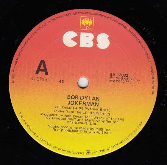 Accords et paroles Jokerman Bob Dylan