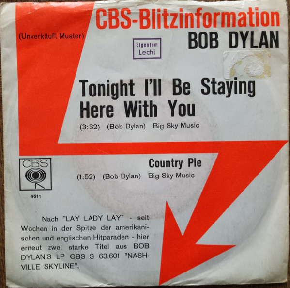 Accords et paroles Tonight Ill Be Staying Here With You Bob Dylan