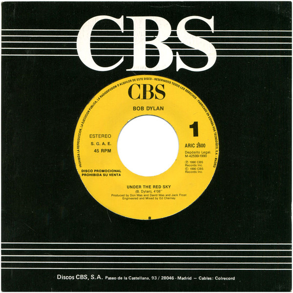 Accords et paroles Under The Red Sky Bob Dylan