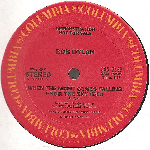 Accords et paroles When The Night Comes Falling From The Sky Bob Dylan