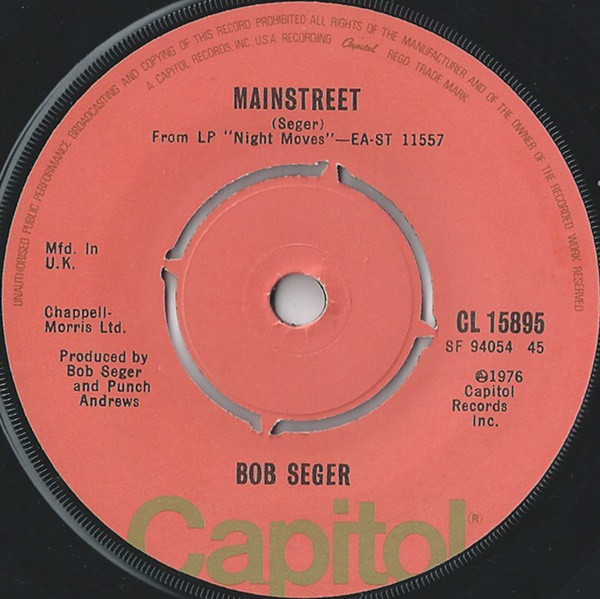 Accords et paroles Mainstreet Bob Seger