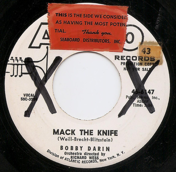 Accords et paroles Mack the Knife Bobby Darin