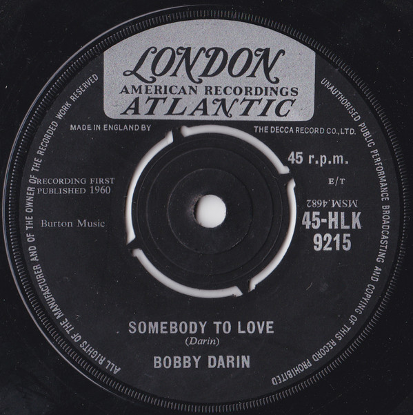 Accords et paroles Somebody To Love Bobby Darin