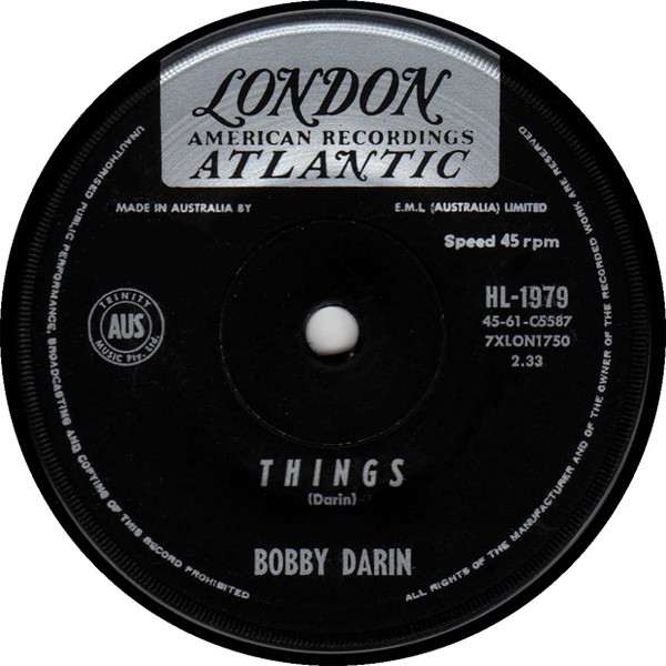 Accords et paroles Things Bobby Darin