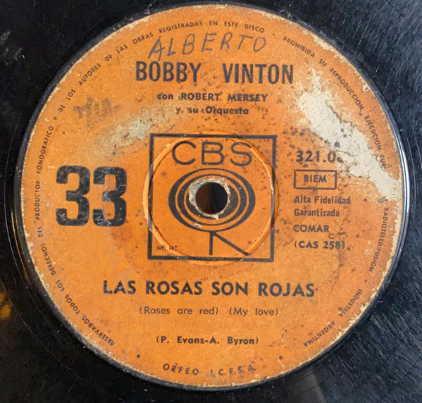 Accords et paroles Crying Bobby Vinton